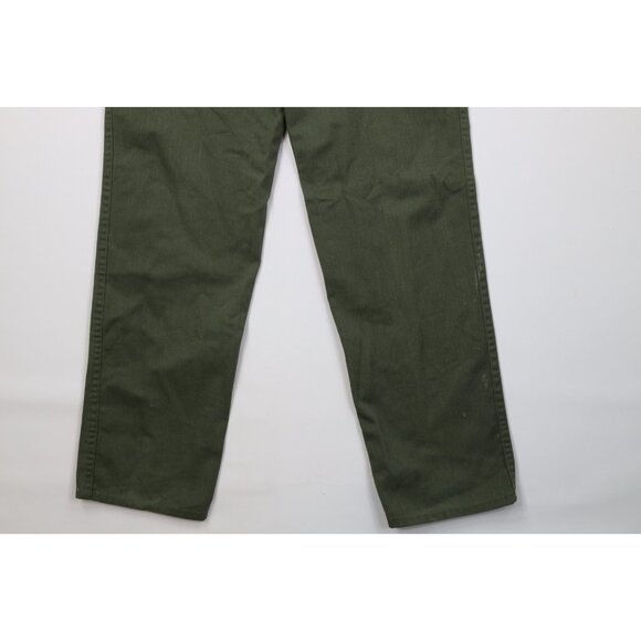Vtg 60s Sweet Orr Mens 30x32 Distressed Union Made Military Utility Pants Green - Picture 16 of 16